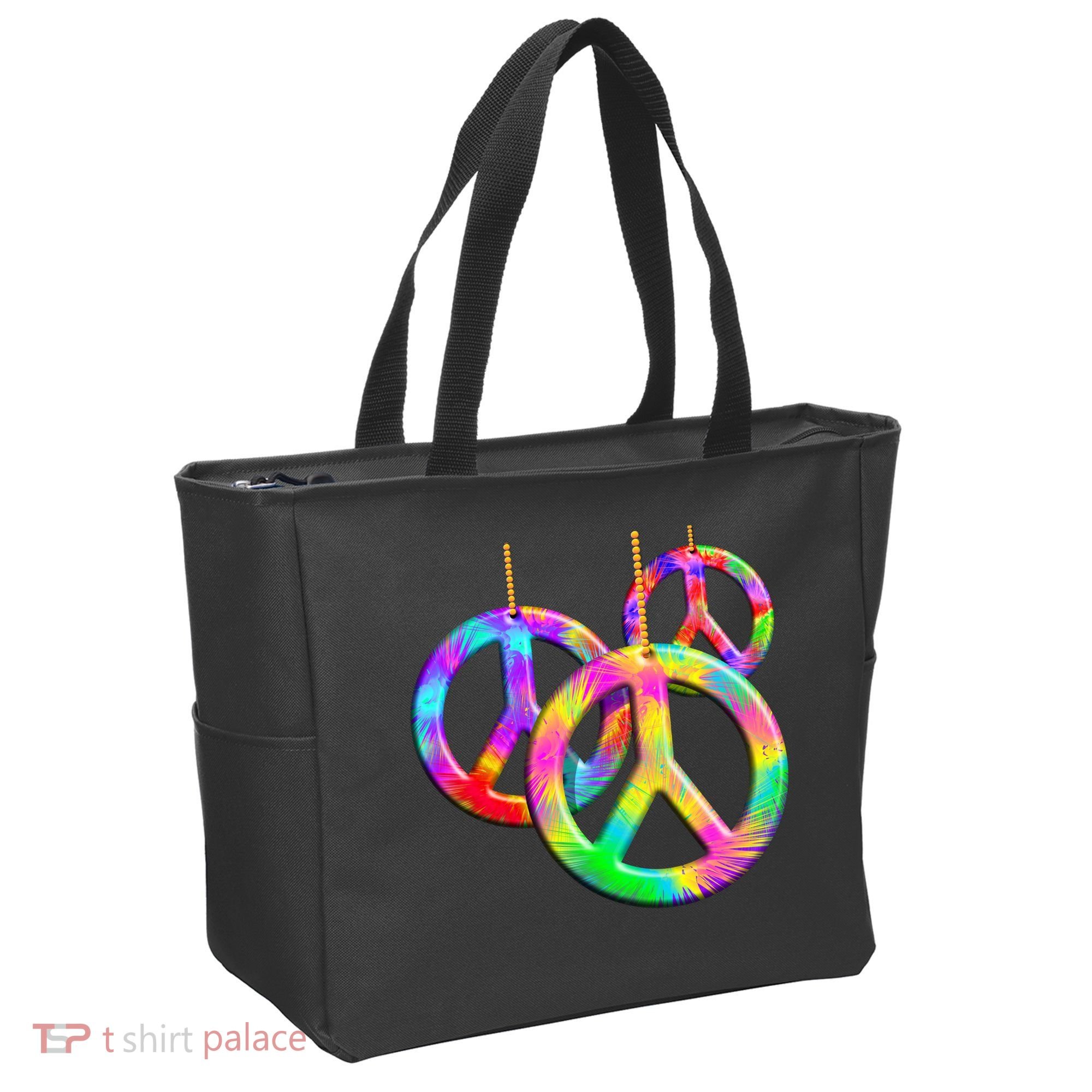 Peace Symbols Psychedelic Necklace Tote Bag