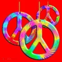 Peace Symbols Psychedelic Necklace Santa Hat thumb 1