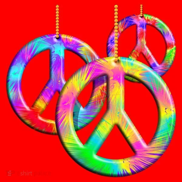 Peace Symbols Psychedelic Necklace Santa Hat