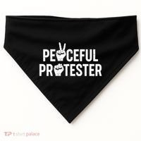 Peaceful Protester Peace Sign Protest Fist USA-Made Doggie Bandana thumb 0