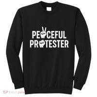 Peaceful Protester Peace Sign Protest Fist Sweatshirt thumb 0