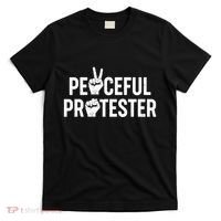Peaceful Protester Peace Sign Protest Fist T-Shirt thumb 0