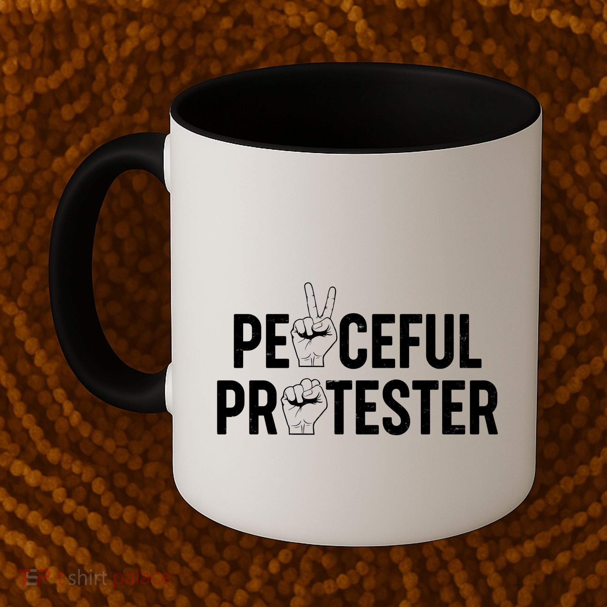 Peaceful Protester Peace Sign Protest Fist Coffee Mug
