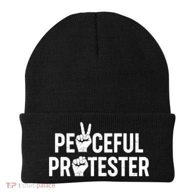 Peaceful Protester Peace Sign Protest Fist Beanie