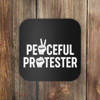 Peaceful Protester Peace Sign Protest Fist Coaster thumb 0