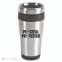 Peaceful Protester Peace Sign Protest Fist 16oz Travel Tumbler thumb 0