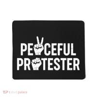 Peaceful Protester Peace Sign Protest Fist Mousepad thumb 0