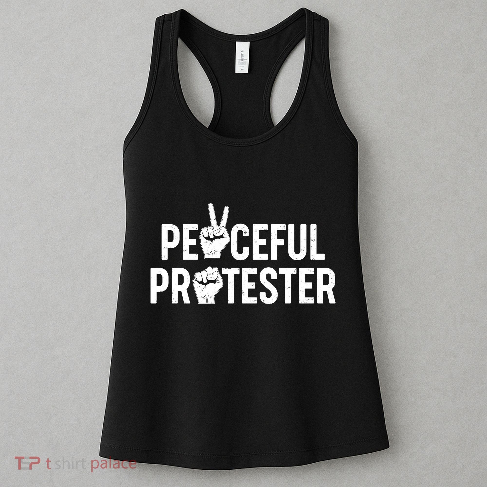 Peaceful Protester Peace Sign Protest Fist Women's Tank Top