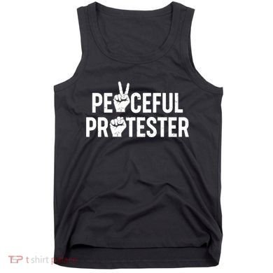 Peaceful Protester Peace Sign Protest Fist Tank Top