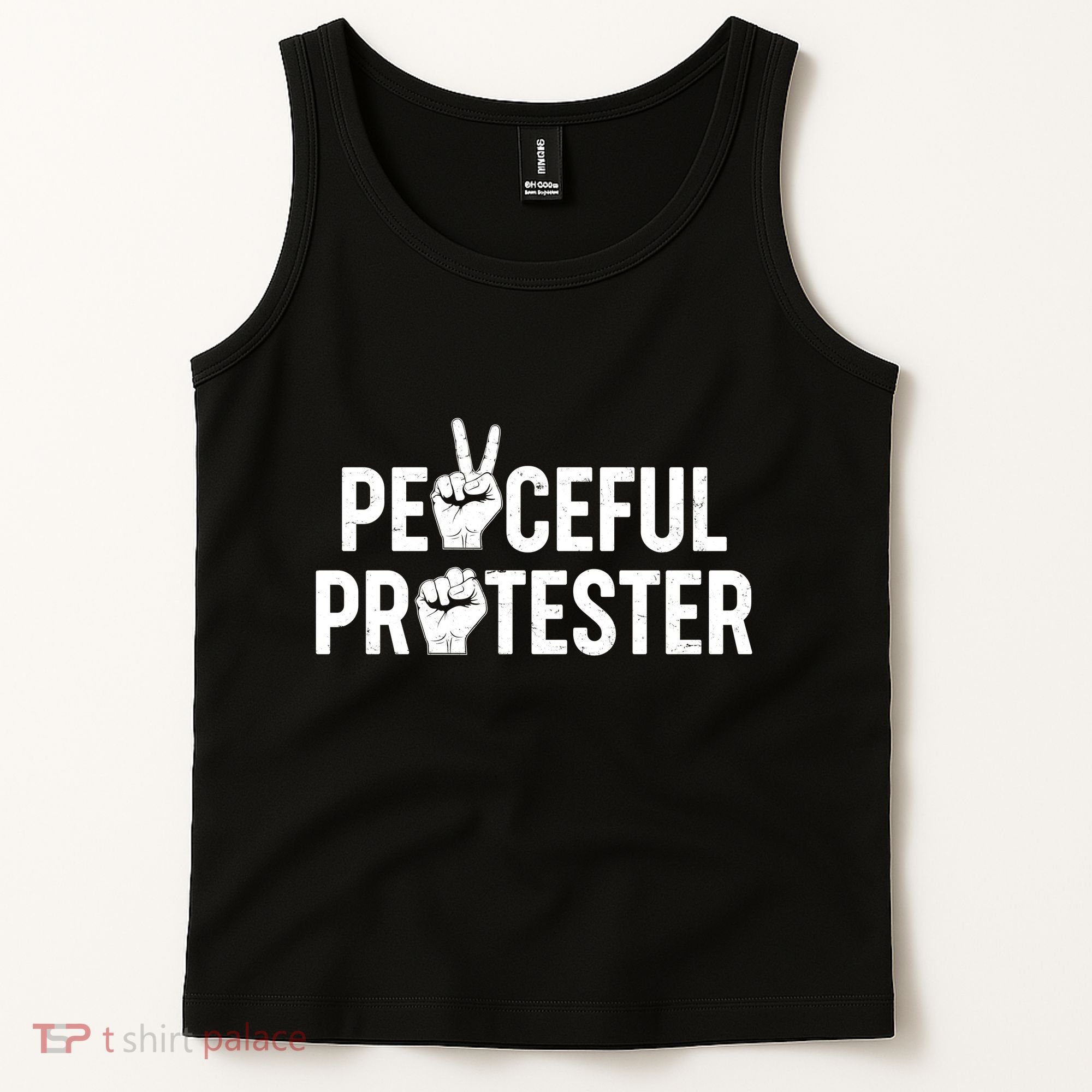 Peaceful Protester Peace Sign Protest Fist Tank Top