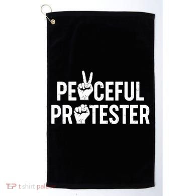 Peaceful Protester Peace Sign Protest Fist Golf Towel