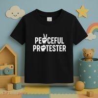 Peaceful Protester Peace Sign Protest Fist Toddler T-Shirt thumb 3