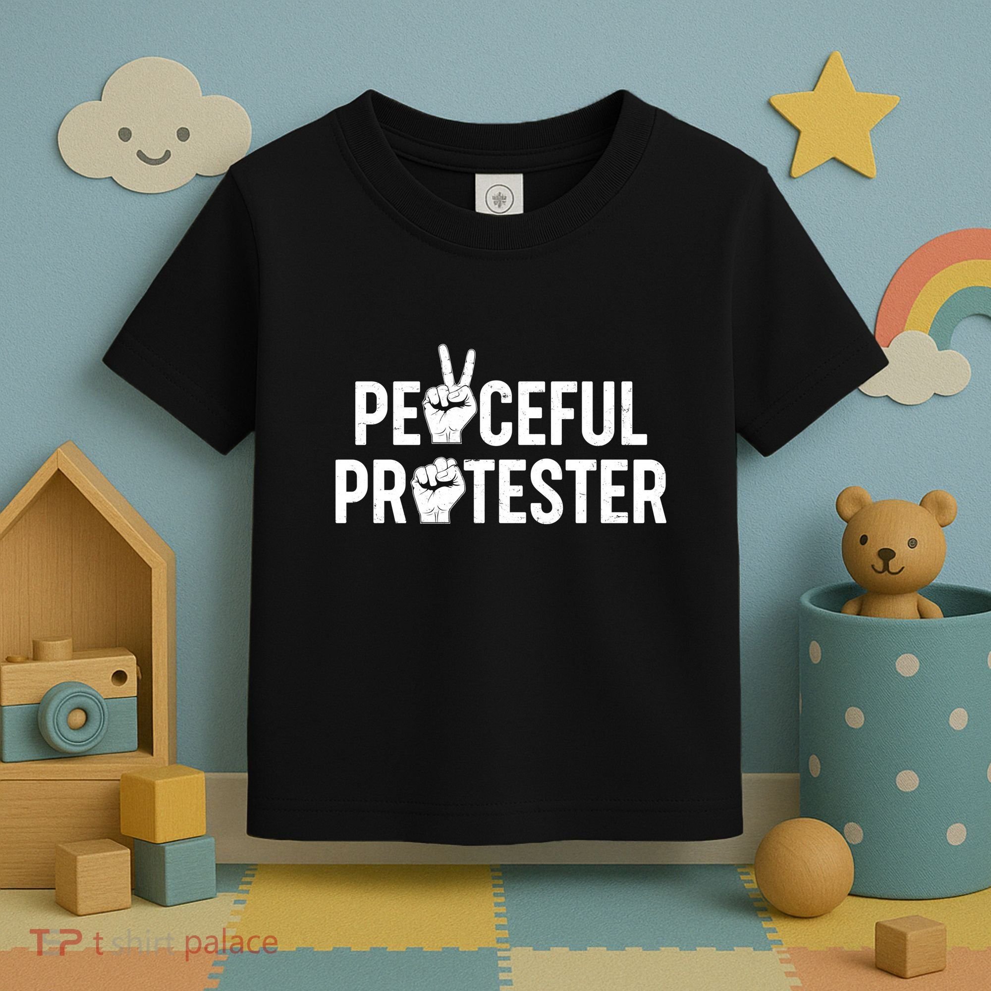 Peaceful Protester Peace Sign Protest Fist Toddler T-Shirt