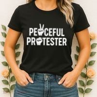 Peaceful Protester Peace Sign Protest Fist Women's T-Shirt thumb 2