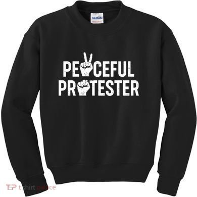 Peaceful Protester Peace Sign Protest Fist Kids Sweatshirt