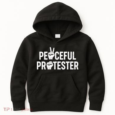 Peaceful Protester Peace Sign Protest Fist Kids Hoodie