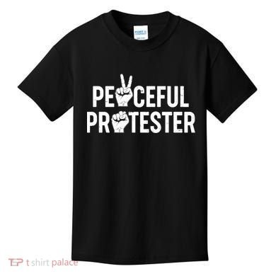 Peaceful Protester Peace Sign Protest Fist Kids T-Shirt