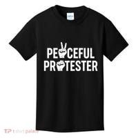 Peaceful Protester Peace Sign Protest Fist Kids T-Shirt thumb 0