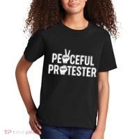 Peaceful Protester Peace Sign Protest Fist Kids T-Shirt thumb 2