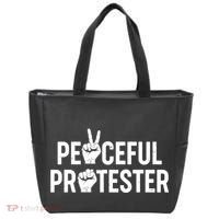 Peaceful Protester Peace Sign Protest Fist Tote Bag thumb 0