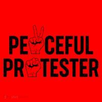 Peaceful Protester Peace Sign Protest Fist Santa Hat thumb 1