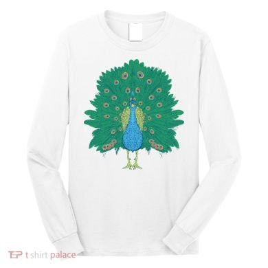 Peacock Bird Long Sleeve Shirt