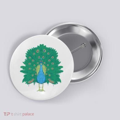 Peacock Bird Button