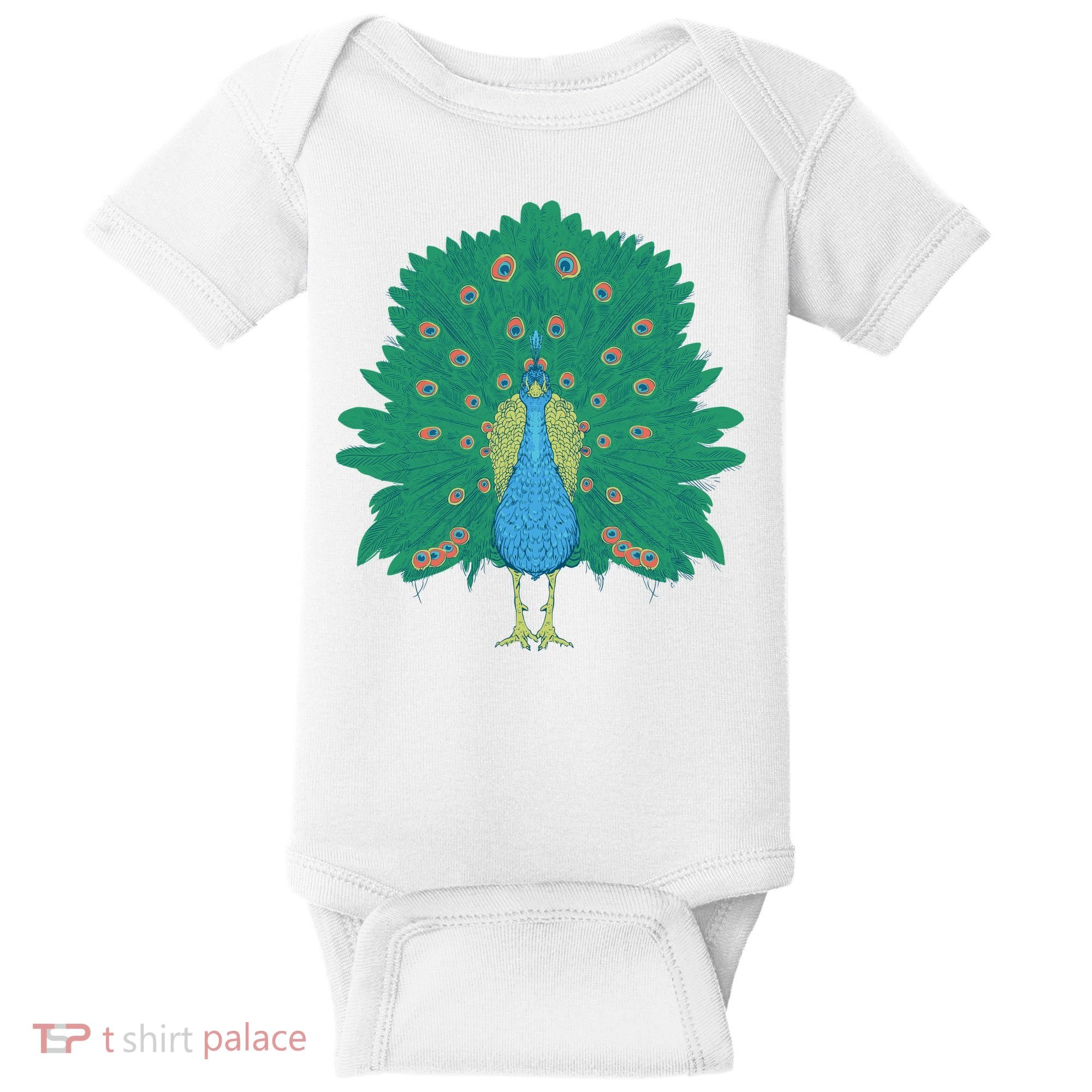 Peacock Bird Baby Bodysuit