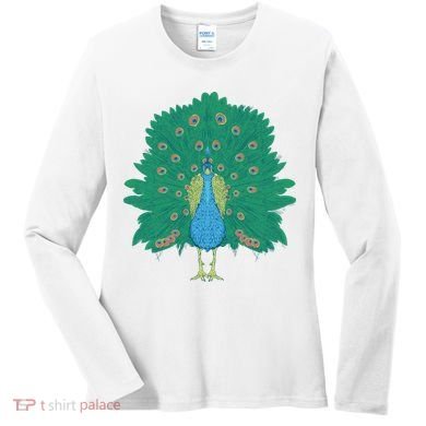 Peacock Bird Women's Long Sleeve Shirt
