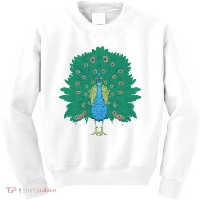 Peacock Bird Kids Sweatshirt