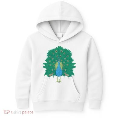 Peacock Bird Kids Hoodie