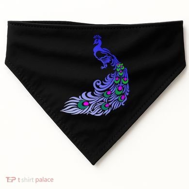 Peacock Colorful Illustration USA-Made Doggie Bandana