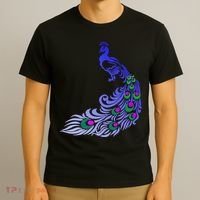 Peacock Colorful Illustration T-Shirt thumb 3