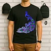 Peacock Colorful Illustration T-Shirt thumb 6
