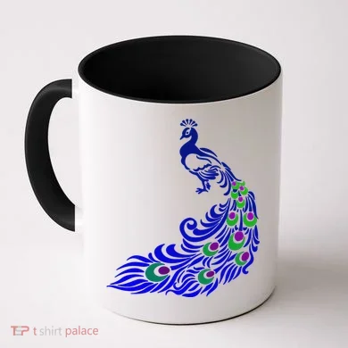Peacock Colorful Illustration Coffee Mug
