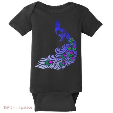 Peacock Colorful Illustration Baby Bodysuit