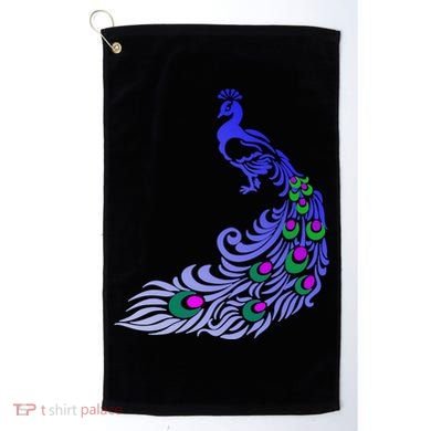 Peacock Colorful Illustration Golf Towel