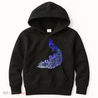 Peacock Colorful Illustration Kids Hoodie thumb 0