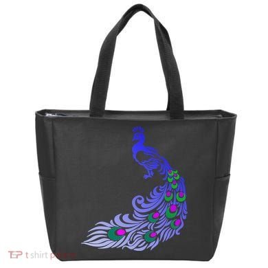 Peacock Colorful Illustration Tote Bag