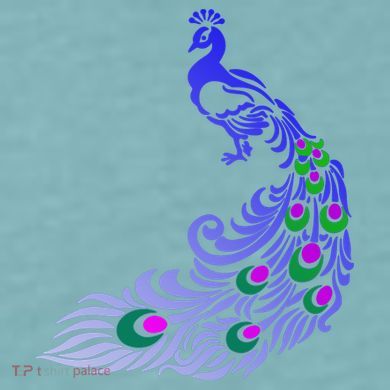 Peacock Colorful Illustration Sueded Cloud Jersey T-Shirt