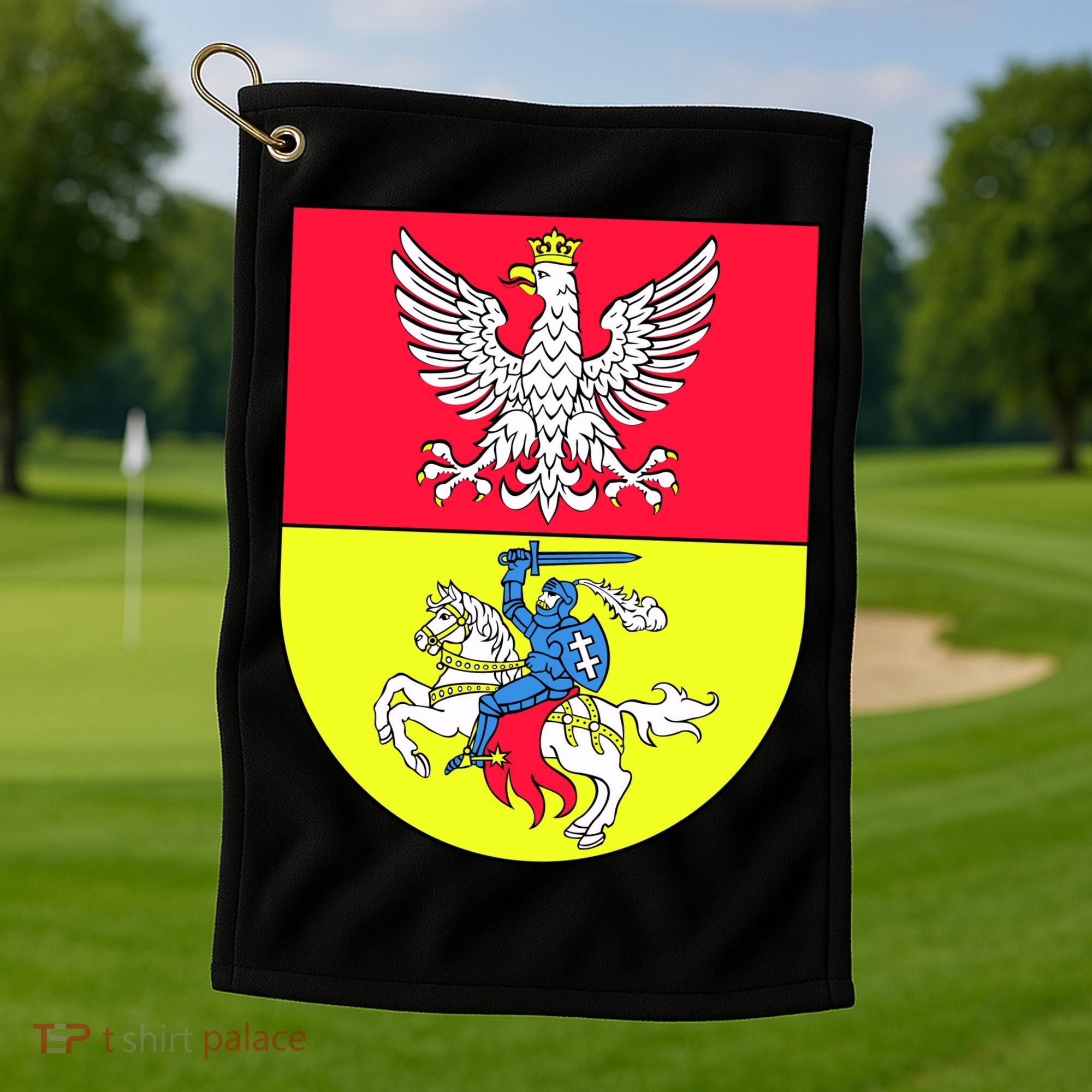 Polish Eagle Bialystok Coat Of Arms City Golf Towel