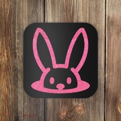 Peaking Easter Bunny Cute Coaster