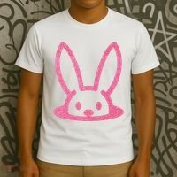 Peaking Easter Bunny Cute T-Shirt thumb 3