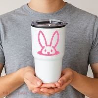 Peaking Easter Bunny Cute Tumbler thumb 2