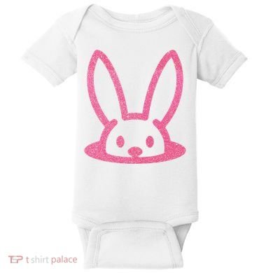 Peaking Easter Bunny Cute Baby Bodysuit
