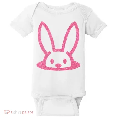 Peaking Easter Bunny Cute Baby Bodysuit
