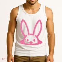 Peaking Easter Bunny Cute Tank Top thumb 3