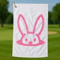 Peaking Easter Bunny Cute Golf Towel thumb 1