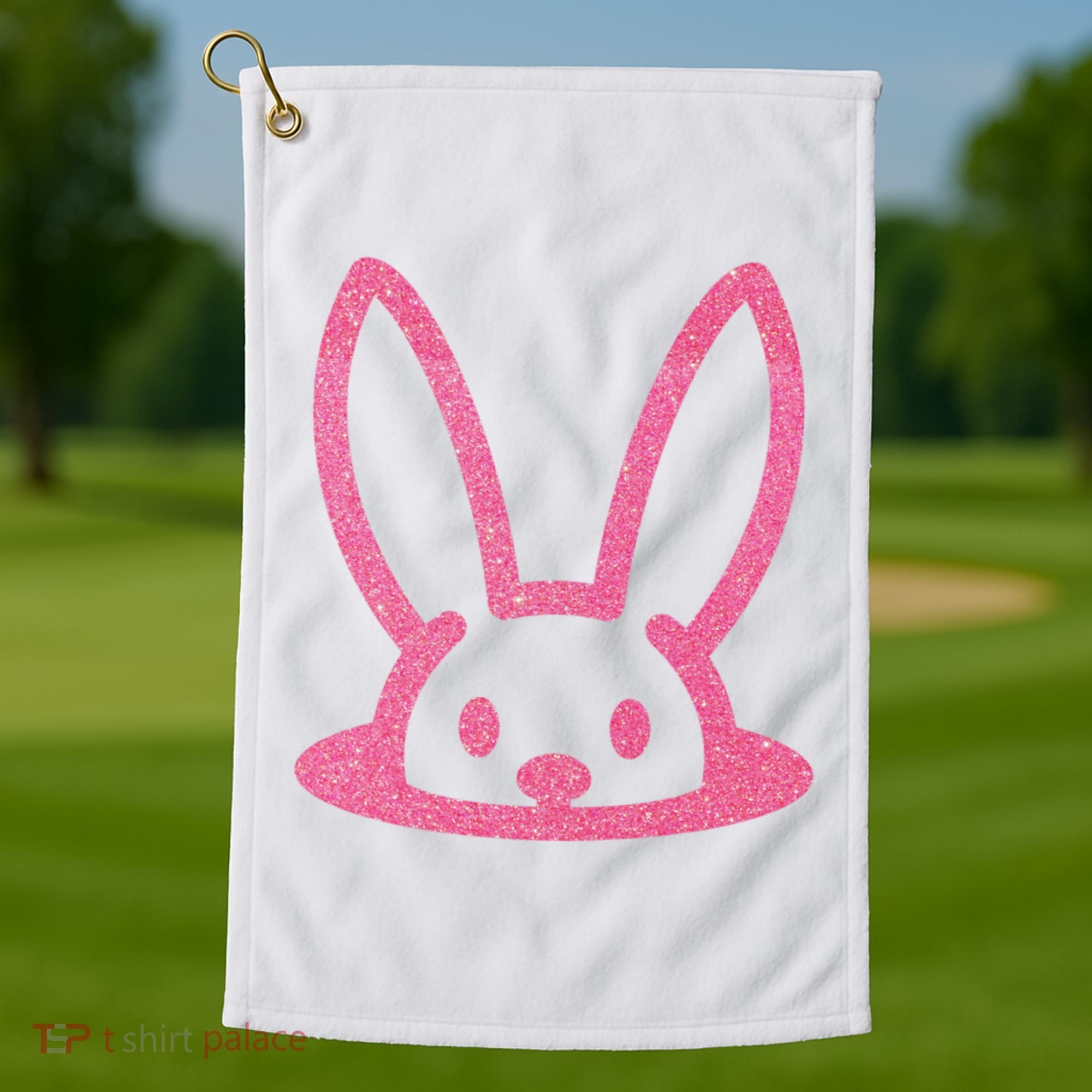Peaking Easter Bunny Cute Golf Towel