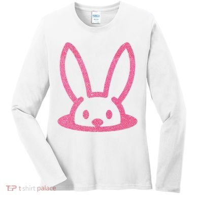 Peaking Easter Bunny Cute Women's Long Sleeve Shirt